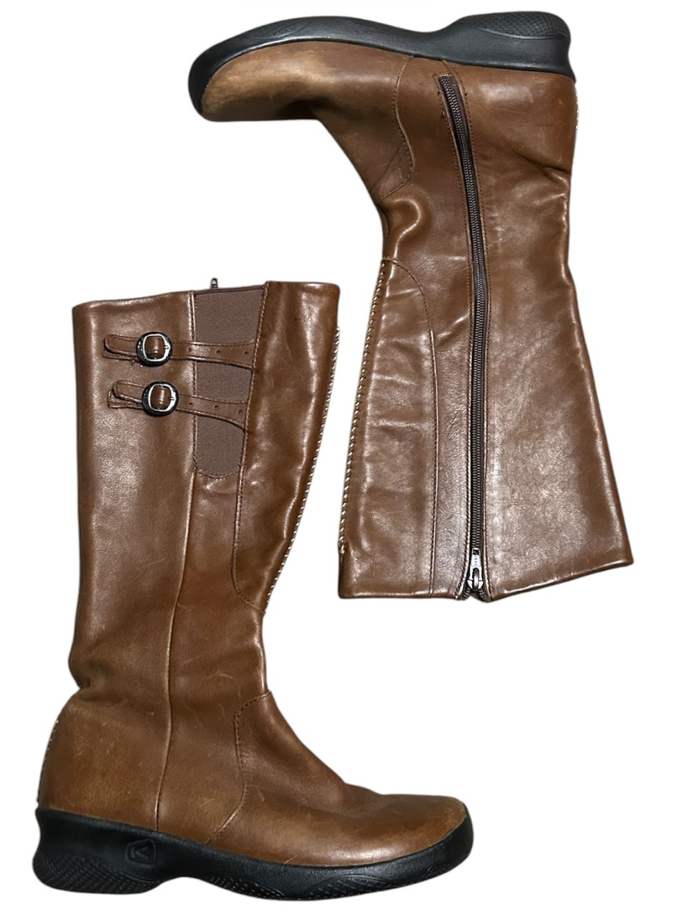 Keen Brown Bern Baby Bern 1005482 Leather Knee High Boots Size 9 - Picture 2 of 7